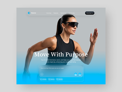 FitbitAI – Smart Fitness Landing Page UI Design aidesign aiinterface cleanui conceptdesign creativewebdesign fitnessapp fitnessui futuristicdesign healthapp homepage landingpage minimaldesign modernui motionui productdesign smartfitness uidesign uxdesign webdesign webui