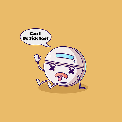 A Tablet Don't Feel Healthy design graphic design illust illustration medic medicine sick tablet unhealthy vector