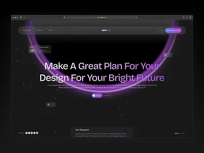 JamLow - Planner Hero Section Design ai dark design feature flow hero jam modern plan planner section space ui unic ux web website