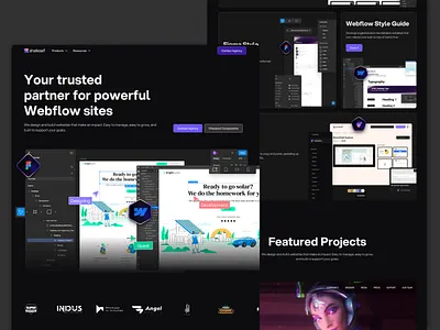 Shaiksaif Webflow Agency Homepage Design agencywebsite branddesign creativeagency designagency landingpage minimaldesign modernui uiuxdesign webdesign webflowdesign websiteconcept