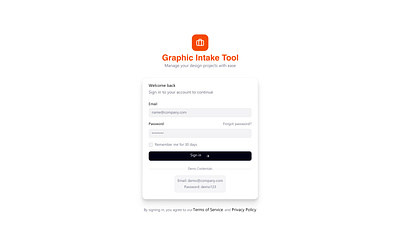 Graphic Intake Tool (Web view) figma ui web application