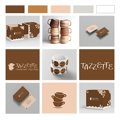 TAZZETTE: HANDMADE CLAY MUGS BRAND DESIGN app branding design graphic design illustration logo typography ui ux vector