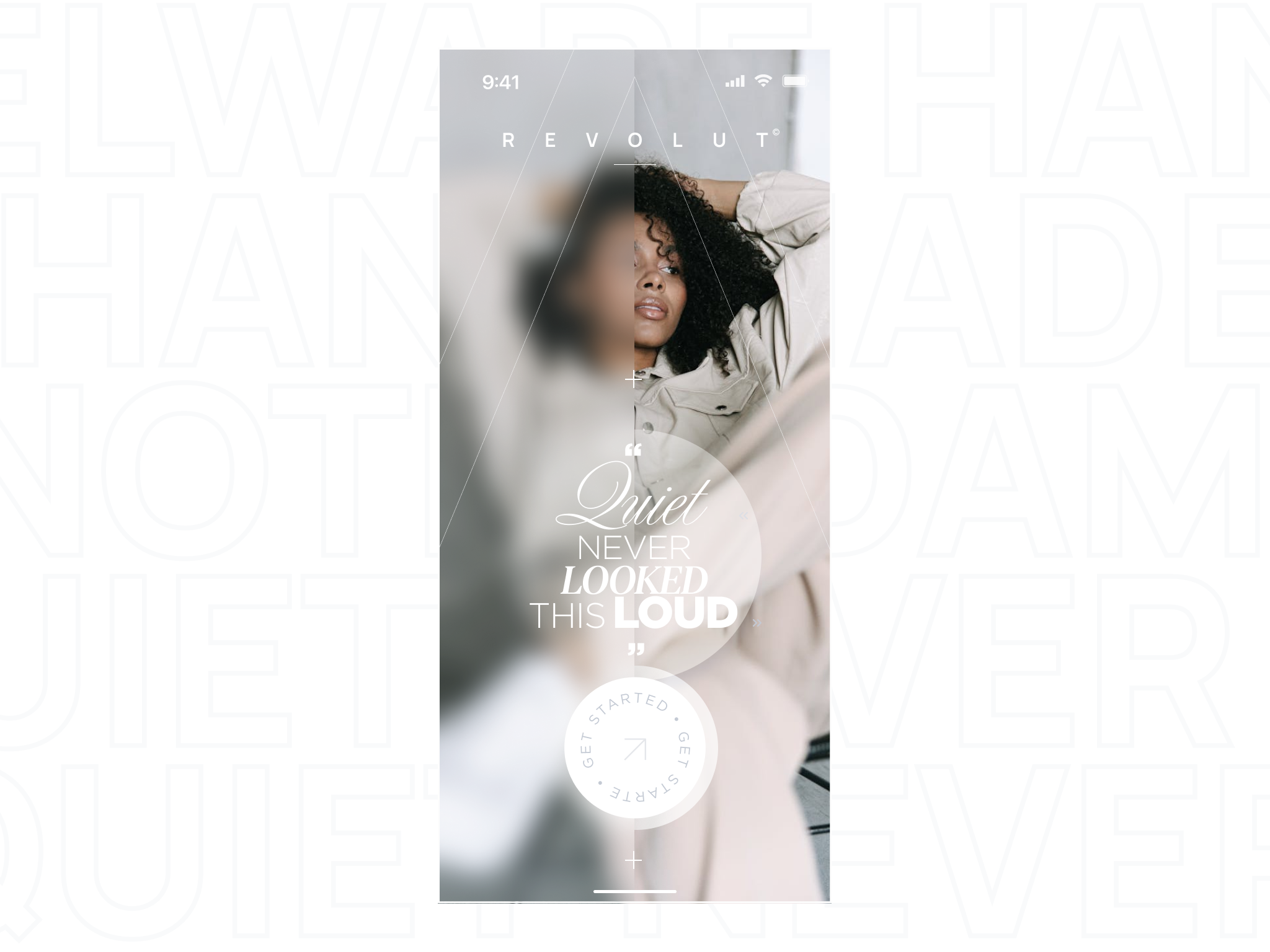 Splash screen aesthetic app branding button cta design fashion fashion brand graphic design hero section logo minimal mobile mobile design splash screen ui ui design ux website white