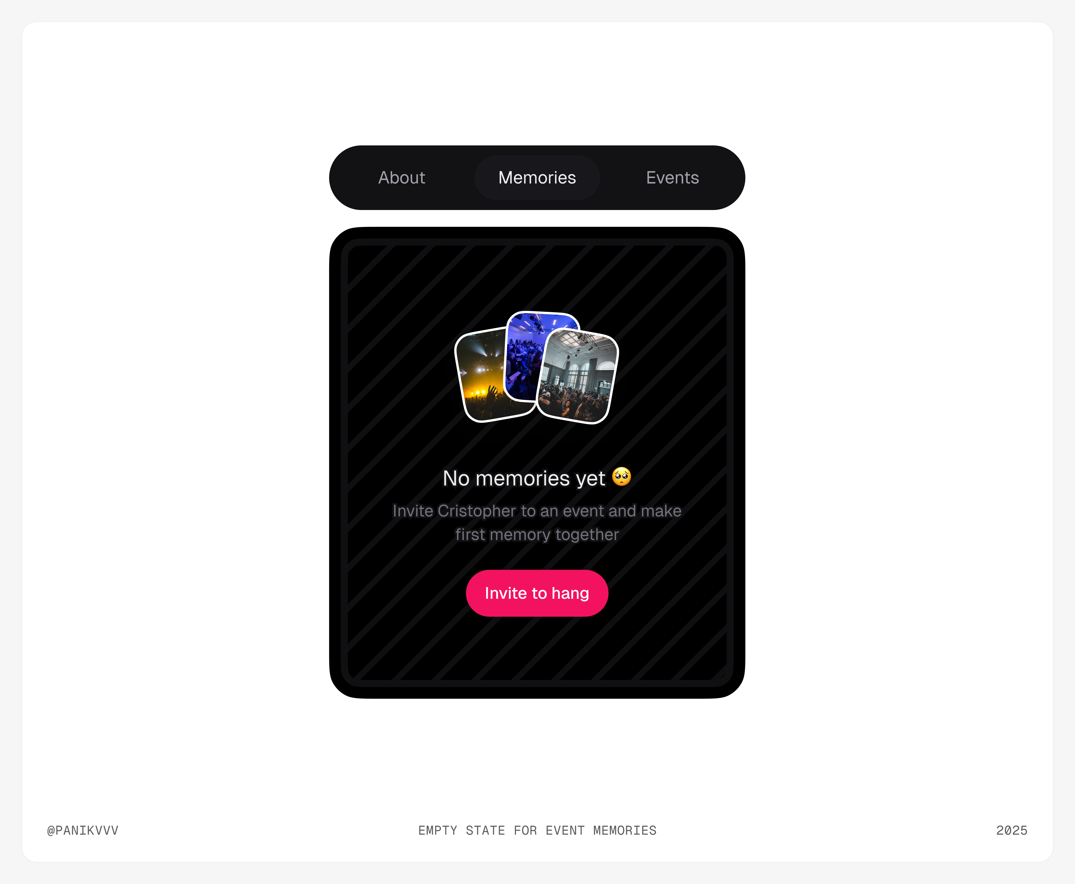 Empty state for event memories 🫶 app design app ui design for ios empty state event app event management ios ios design mobile design ui ux