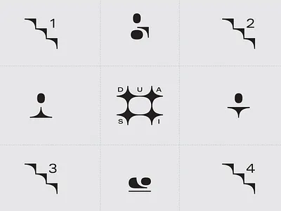 Dua Si — Wayfinding Icon System branding designsystem geometric graphic design icons iconsystem identity logotype minimal organic wayfinding