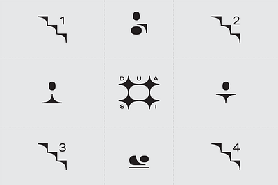 Dua Si — Wayfinding Icon System branding designsystem geometric graphic design icons iconsystem identity logotype minimal organic wayfinding
