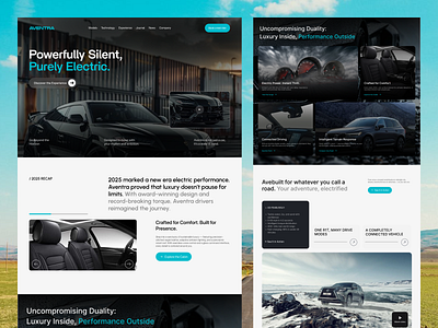 Website design for a car brand - Aventra automotive website design booking car branding car landing page car selling electric vehicle design high performance car website landing page luxury car brand luxury car selling website sell buy sport car sports uiux web design