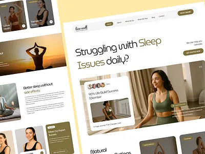 Sleep Therapy & Natural Healing — Elegant Web Design booking system ui calming minimal ui conversion focused landing page feminine wellness ui figma ui ux designer health coach website holistic health ui lifestyle website design luxury wellness brand ui mindfulness app ui mobile responsive ui modern clean interface organic color palette ui premium landing page sleep therapy web design soft minimal web design spa retreat website design wellness brand website wellness website design yoga meditation website