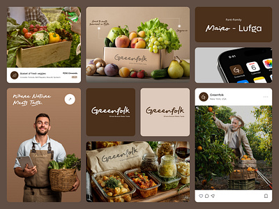Greenfolk - Veggies Branding brand branding design figma logo logo design marketing packaging ui veggies