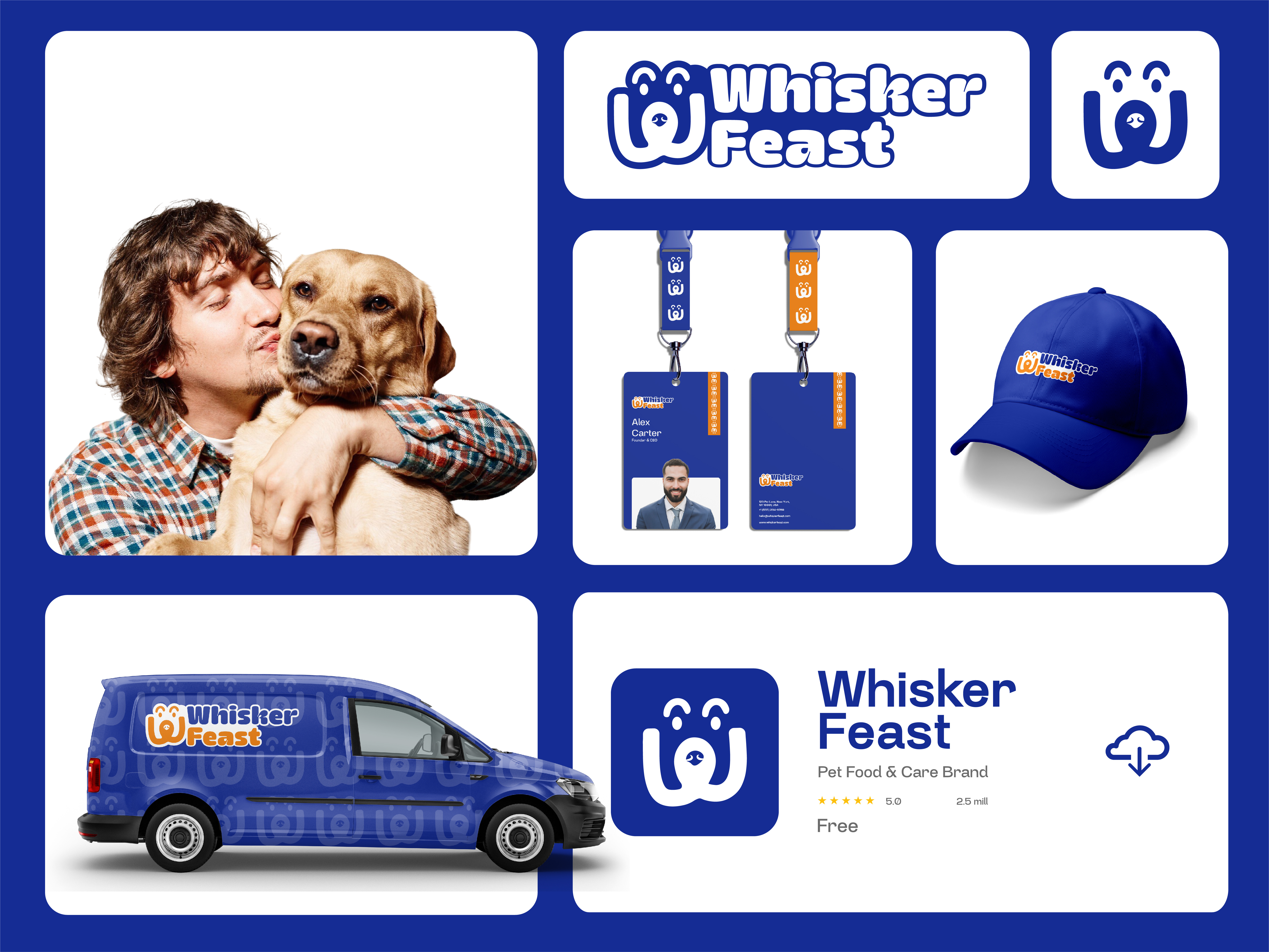 Whisker Feast Brand Identity Design brand identity business branding business card design logo design minimal design mobile app design packaging design pet branding pet care branding responsive app design stationery design ui design visual deisign visual identity website design