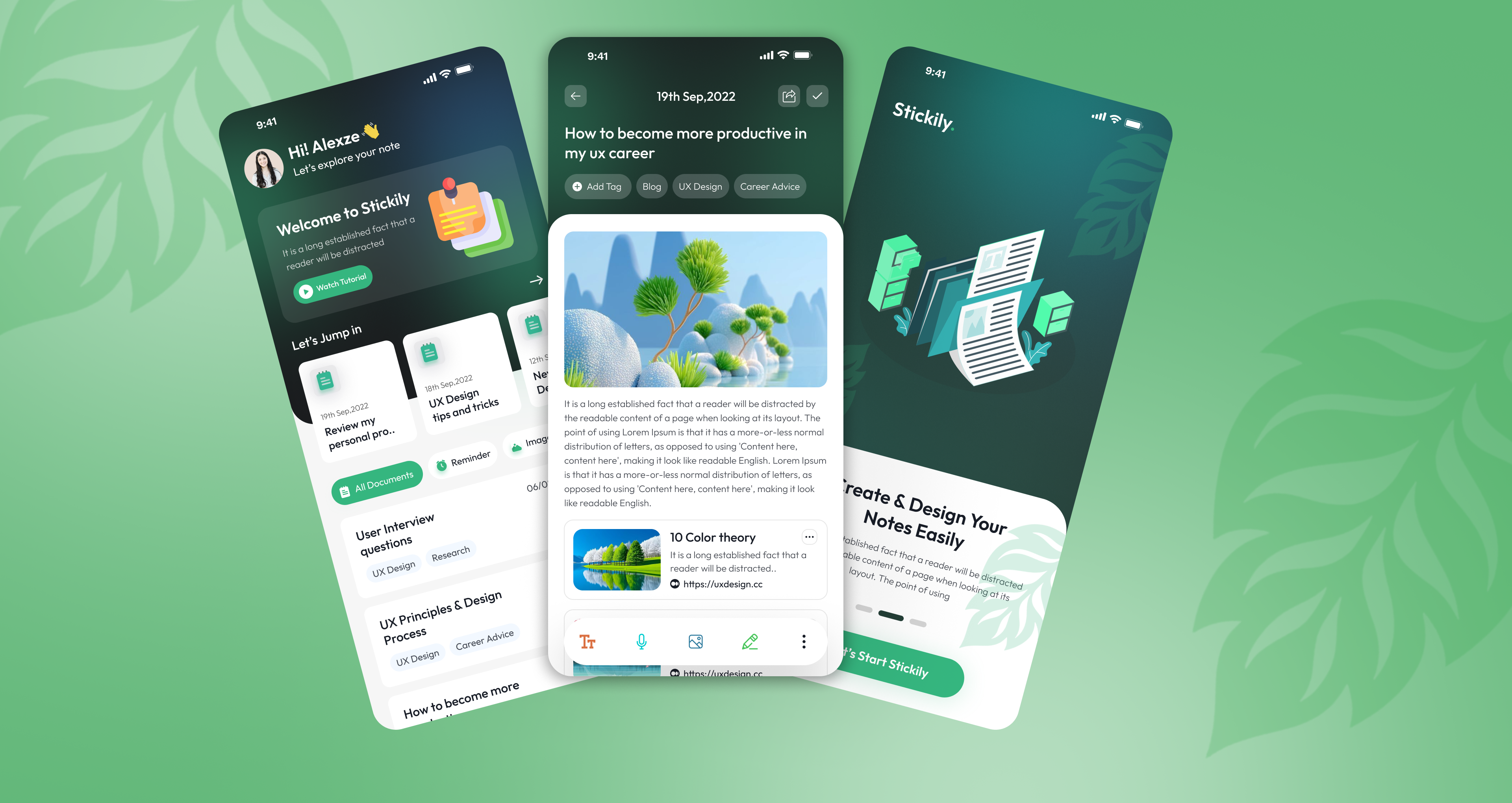 “Stickily — Smart Note App UI Concept” app app design branding design figma graphic design illustration ios app organize your ideas beautifully. ui ui ux ui ux design