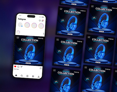 Exclusive Headphone Social Media Post Design brand identity branding design design expert graphic design headphones social media webbanner