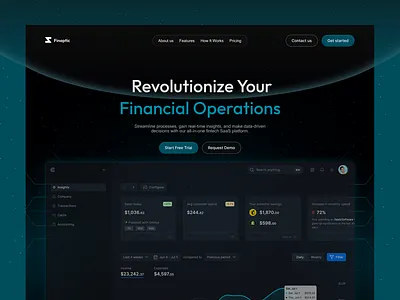 Fintech Landing Page — Finaptic cleaninterface darkui financeapp financialdashboard finaptic fintechdesign landingpage minimalui moderndesign uiinspiration uiuxdesign webdesign