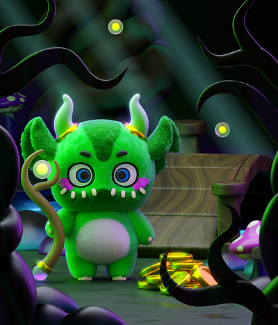 Troll Toll 3d art blender cartoon character design cute halloween toy