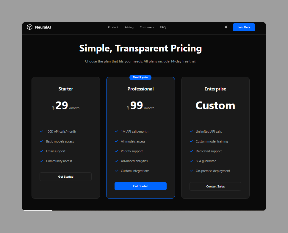 Example of Landing Page Design (Html, Css, Js)