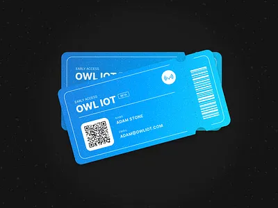 Early Access Ticket // OWL IoT blue dark gradient graphic design iot ticket