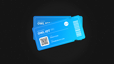 Early Access Ticket // OWL IoT blue dark gradient graphic design iot ticket