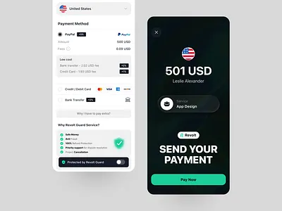payment method - send payment - revolt app app design apps banking clean finance fintech ios minimal mobile app mobile design money transfer mordern payment popular send money trending ui ui deisgn ui ux ux
