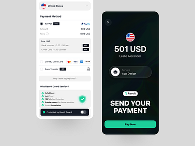 payment method - send payment - revolt app app design apps banking clean finance fintech ios minimal mobile app mobile design money transfer mordern payment popular send money trending ui ui deisgn ui ux ux