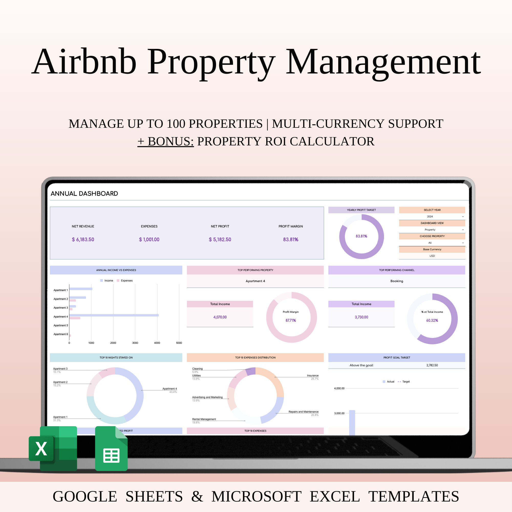 Airbnb Property Management Tracker airbnb accounting sheet airbnb dashboard airbnb finance template airbnb host template airbnb kpi airbnb management airbnb profit tracker airbnb property tracker airbnb spreadsheet airbnb tools excel airbnb expense management google sheets airbnb income expense template property management system real estate sheet rental income tracker rental property template short term rental management vacation rental accounting