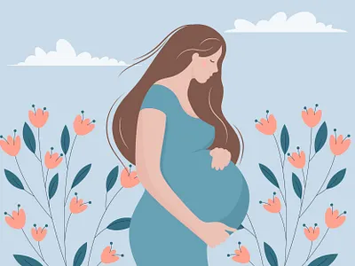 pregnant lady character family gentle graphic design healthcare illustration mothers day pregnancy pregnant vector graphic vector illustration