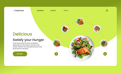FoodHunt Landing page Design designer figma food landing page ui ux