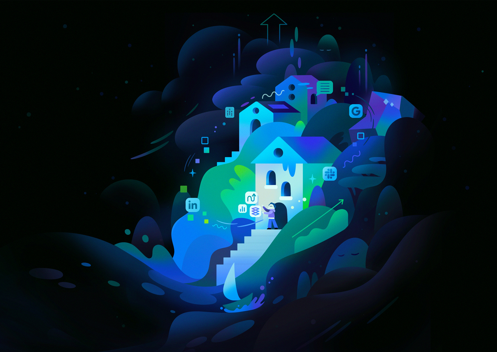 Landing page illustration abstract cartoon character concept design illustration landing logo zutto