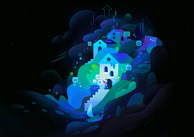 Landing page illustration abstract cartoon character concept design illustration landing logo zutto