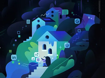 Landing page illustration abstract cartoon character concept design illustration landing logo zutto