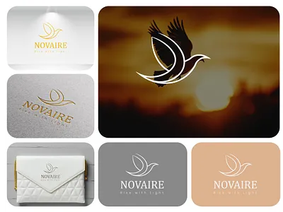 NOVAIRE — The Spirit of Light and Elevation branding elegance freedom golden graphic design growth harmony light logo minimal modern sunrise uplift