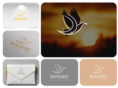 NOVAIRE — The Spirit of Light and Elevation branding elegance freedom golden graphic design growth harmony light logo minimal modern sunrise uplift