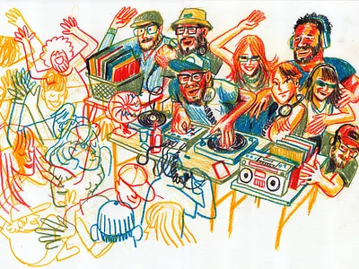 Sounds in da City art artwork colored pencil colorpencil editorial illustration illustration pencil colour