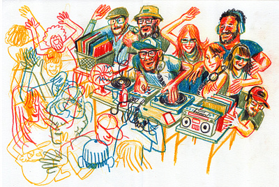 Sounds in da City art artwork colored pencil colorpencil editorial illustration illustration pencil colour