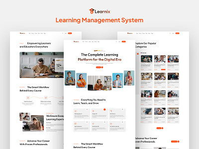 Learning Management System (LMS)- Website Landing Page Design e learning landing page education web design figma education landing page learning management system lms website design online course platform ui ui webflow lms template