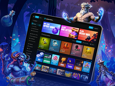 Casino Gaming Dashboard UI casino dashboard casino interface casino landing page casino ui gambling website gaming interface online casino slot game