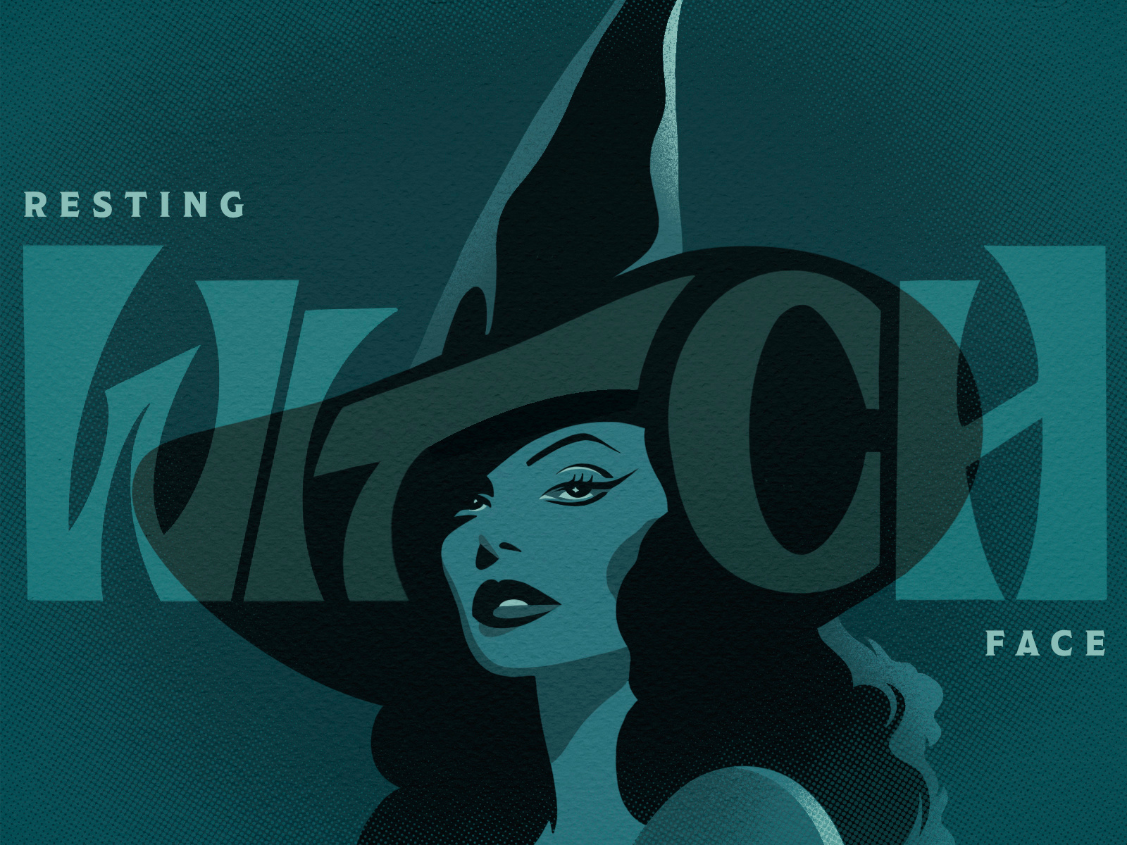 Resting Witch Face bitch bold custom drawing face feminine halloween hat holiday humor illustration procreate resting spirit spooky witch witchy woman