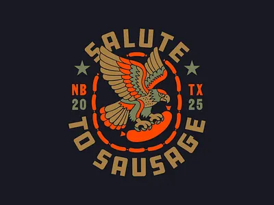 Salute to Sausage branding design eagle german graphic design illustration illustration art logo sausage star texture typography vector