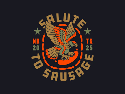 Salute to Sausage branding design eagle german graphic design illustration illustration art logo sausage star texture typography vector