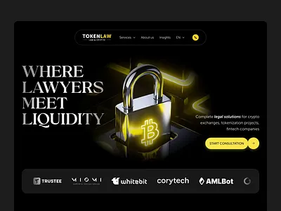 TokenLaw | Law & Crypto crypto design fintech landing page law ui ux website