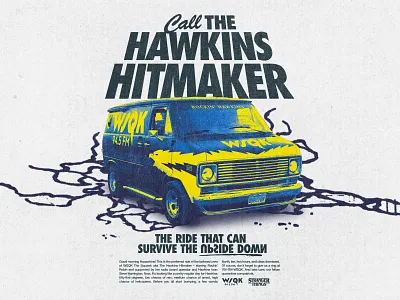 Netflix / Stranger Things Merch car ad graphic design hawkins merch stranger things tee design tshirt design vintage tee