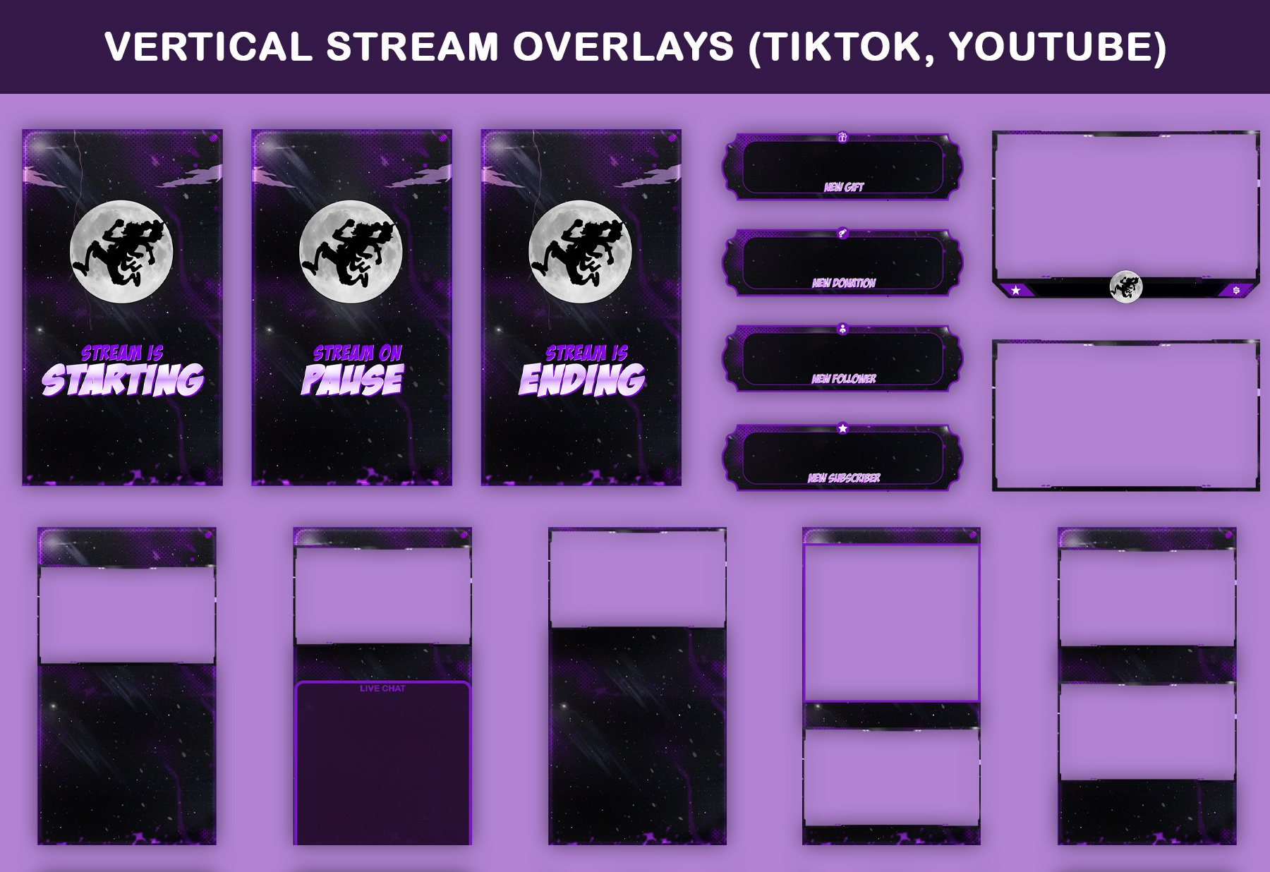 Moonrise Gear Vertical Stream Pack – Animated TikTok Overlay 9:16 overlay animated overlay animated tiktok frame gaming overlay just chatting overlay kick stream overlay live stream overlay mobile live overlay obs overlay streaming graphics streamlabs overlay tiktok layout tiktok live design tiktok overlay tiktok stream pack twitch overlay vectorkingstudio vertical stream overlay vtuber overlay youtube live overlay