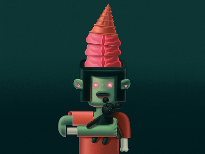 Zombie cartoon character characterdesign cute cute zombie digital eye funny girl halloween icecream illustration scary spooky zombie