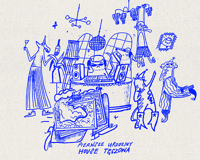 Illustration for House Tęczowa birthday Party character house illustration party photoshop poster texture tęczowa wrocław