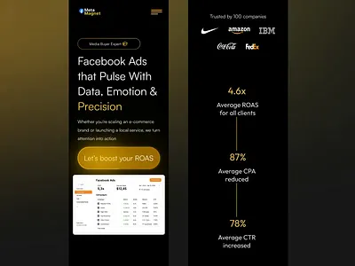 Meta Magnet – Agency Website adagency agency b2b conversiondesign conversionrate digitalmarketing dribbble figma interface landingpage marketing mockup productdesign uiux webdesign