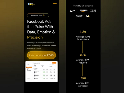 Meta Magnet – Agency Website adagency agency b2b conversiondesign conversionrate digitalmarketing dribbble figma interface landingpage marketing mockup productdesign uiux webdesign