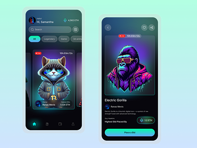 NFT App Design (Simple But Modern) app app design app development ethereum mobile app nft design nft marketplace nft mobile shop trade