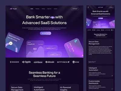 Trustfi - SaaS Website Design crypto crypto website finance landing page finance landing page design finance website finance website design fintech landing page fintech website fintech website design oripio responsive saas ui saas saas homepage saas landing saas landing page saas landing page design saas platform saas website saas website design web design
