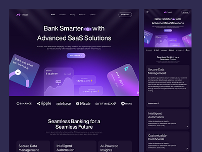 Trustfi - SaaS Website Design crypto crypto website finance landing page finance landing page design finance website finance website design fintech landing page fintech website fintech website design oripio responsive saas ui saas saas homepage saas landing saas landing page saas landing page design saas platform saas website saas website design web design