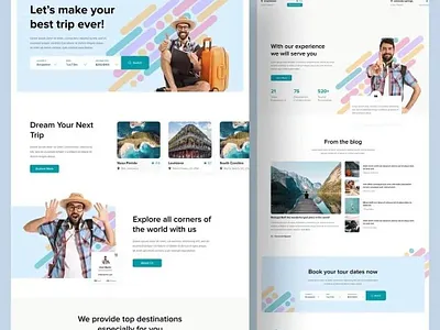 ANTravel – Modern Travel Website Concept agencey figma landingpage travel agency ui ux weblodge webpage website