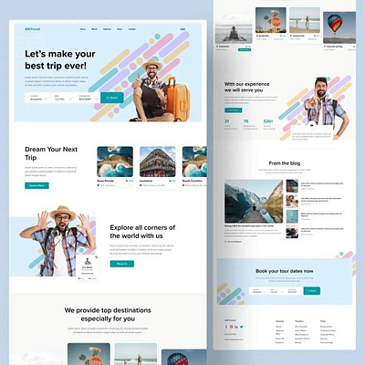 ANTravel – Modern Travel Website Concept agencey figma landingpage travel agency ui ux weblodge webpage website